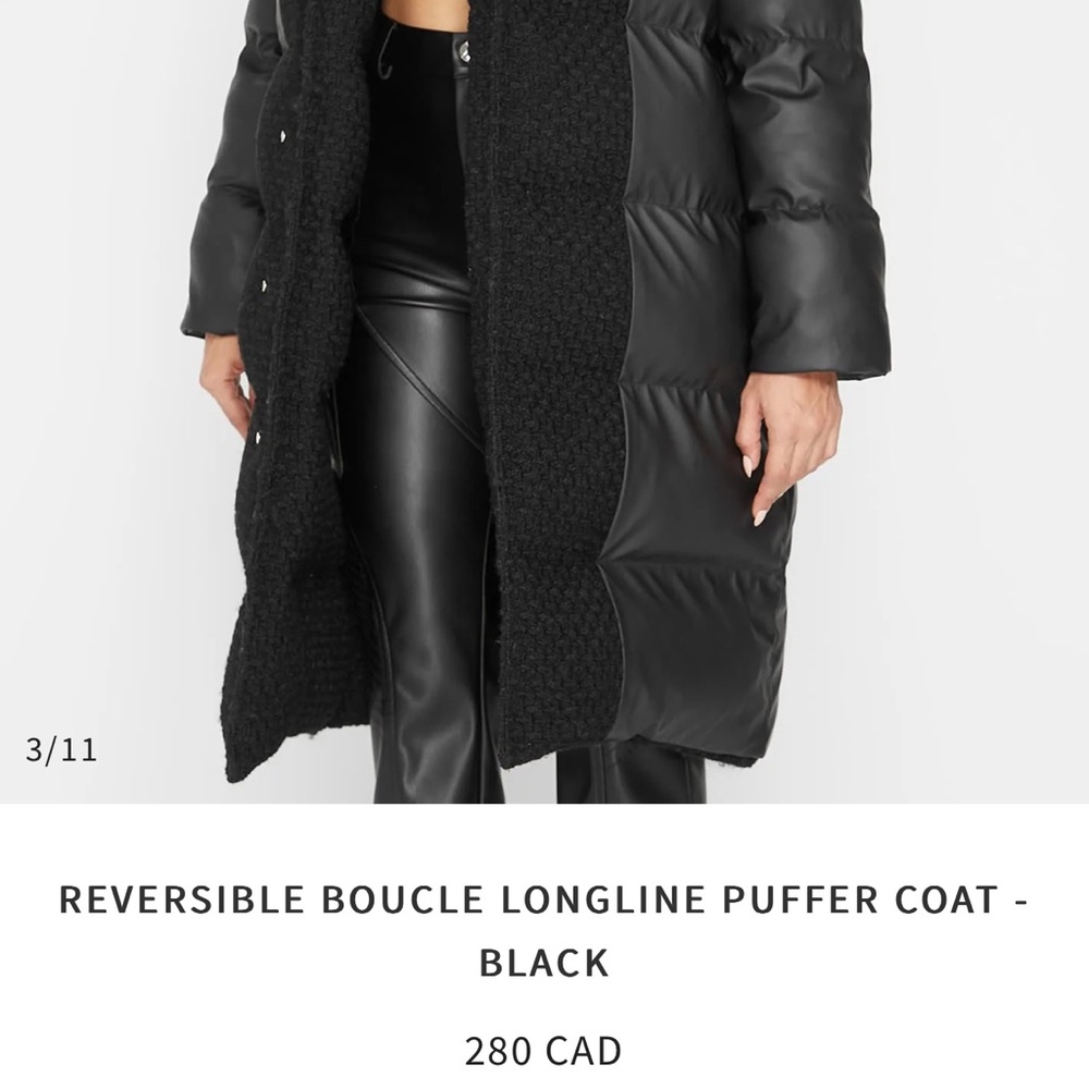 Manier De Voir - Black Reversible Boucle Longline Puffer